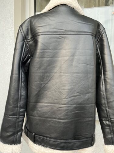 Damen Lederjacke Lammfelljacke Aviator Fliegerjacke Bomber gefuttert - Bild 8 von 9