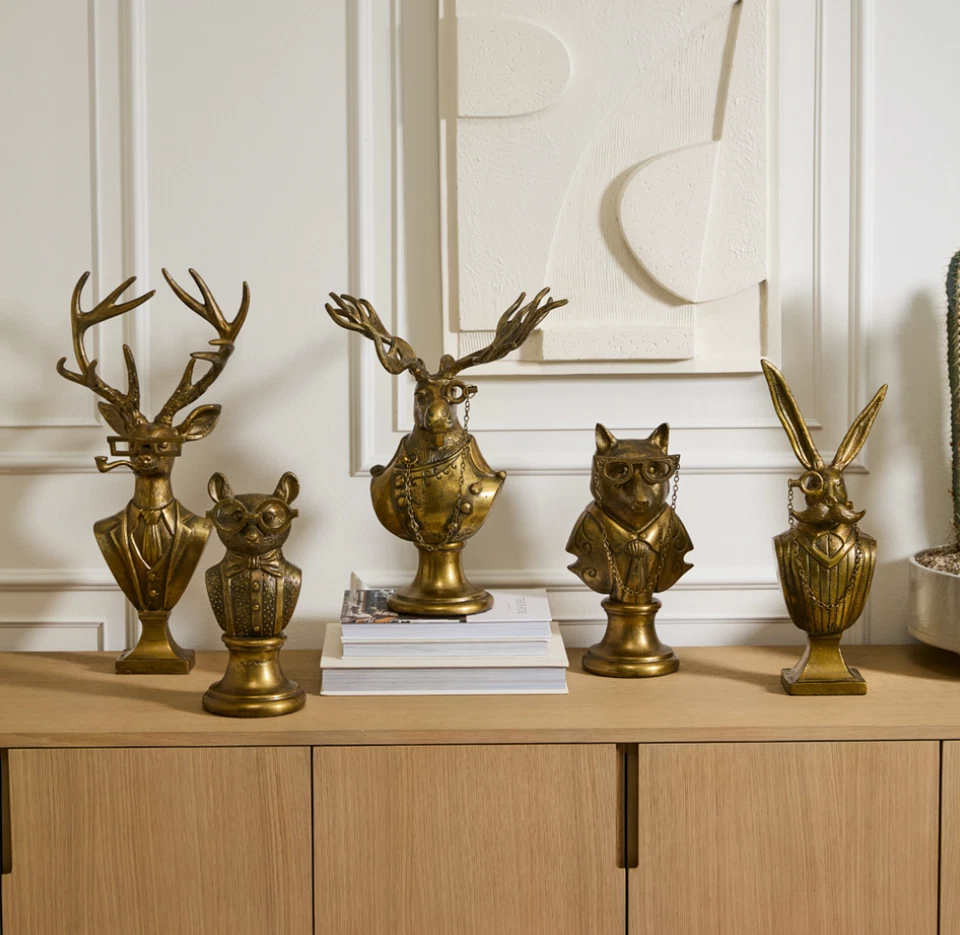 14" ELOISE THE FOX Bust CAST ALUMINUM Elegant NEW Accent Decor 75671.00 - Image 4 of 4