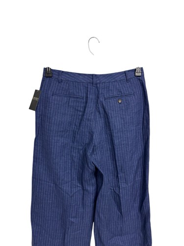 LAUREN Ralph Lauren women's dress pant striped blue wide leg 100% linen size 10 - Picture 9 of 12