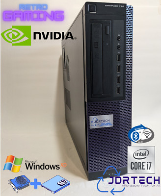 Retro Gaming Windows XP Intel Core i7 SSD Nvidia GPU WIFI BT Optiplex 790 DT
