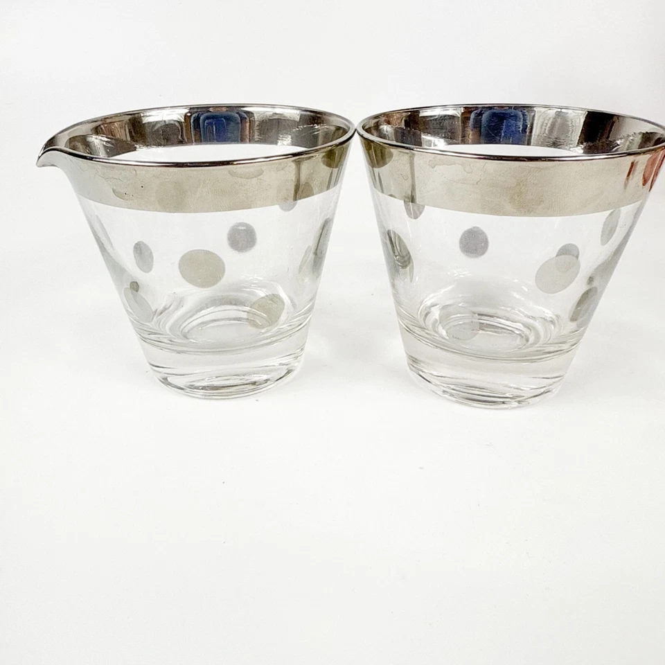 Juego de azúcar y crema a lunares plateados Dorothy Thorpe vintage Foto 2 de 4