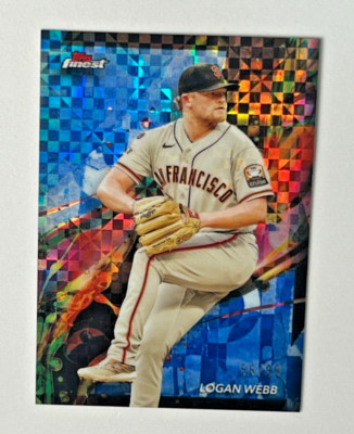 2024 Topps Finest LOGAN WEBB Blue Refractro 56/99 #85 Giants
