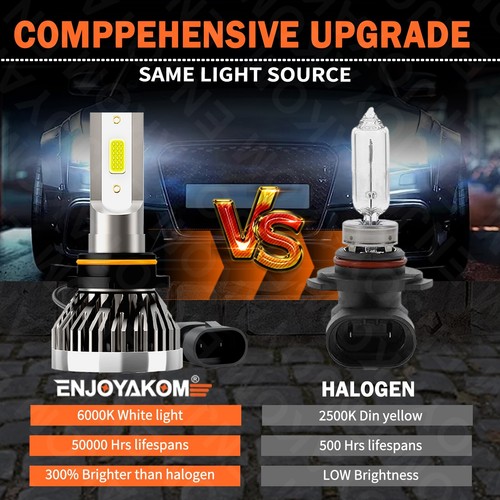 LED Headlight 9005+9006 High/Low Beam Bulbs Super Bright For Mazda 626 1993-1997 - Picture 8 of 12