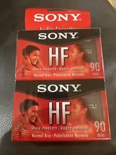 Sony 2pc Lot HF High Fidelity Normal Bias Blank 90-Min Cassette Tapes  NEW