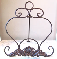 Large 13" T x 11.5" Ornate Metal Easel Table Top Picture Book Plate Stand Holder