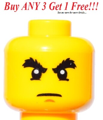  NEW Lego Minifigure Minifig Head Raised Bushy Eyebrows Chin Dimple #8
