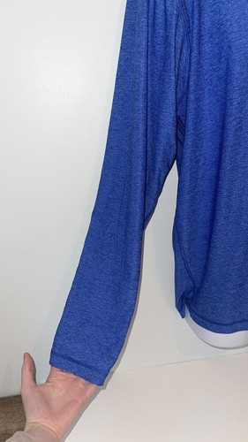 Lands End Men’s Medium Longsleeve Performance Athletic Crew Neck Blue - Picture 4 of 8