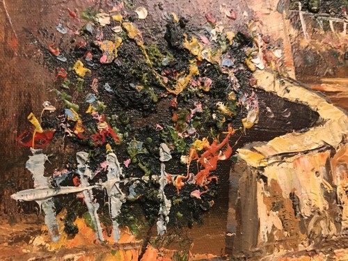Painting Signed Patoni 20" X 24" Home With Flowers - Picture 7 of 12