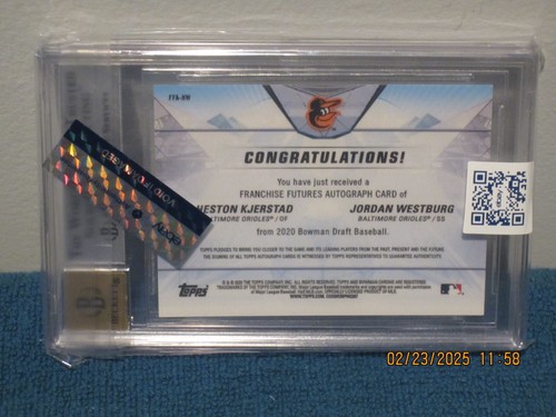 HESTON KJERSTAD JORDON WESTBURG 2020 BOWMAN CHROME DRAFT DUAL AUTO GOLD REF /50 - Picture 13 of 13