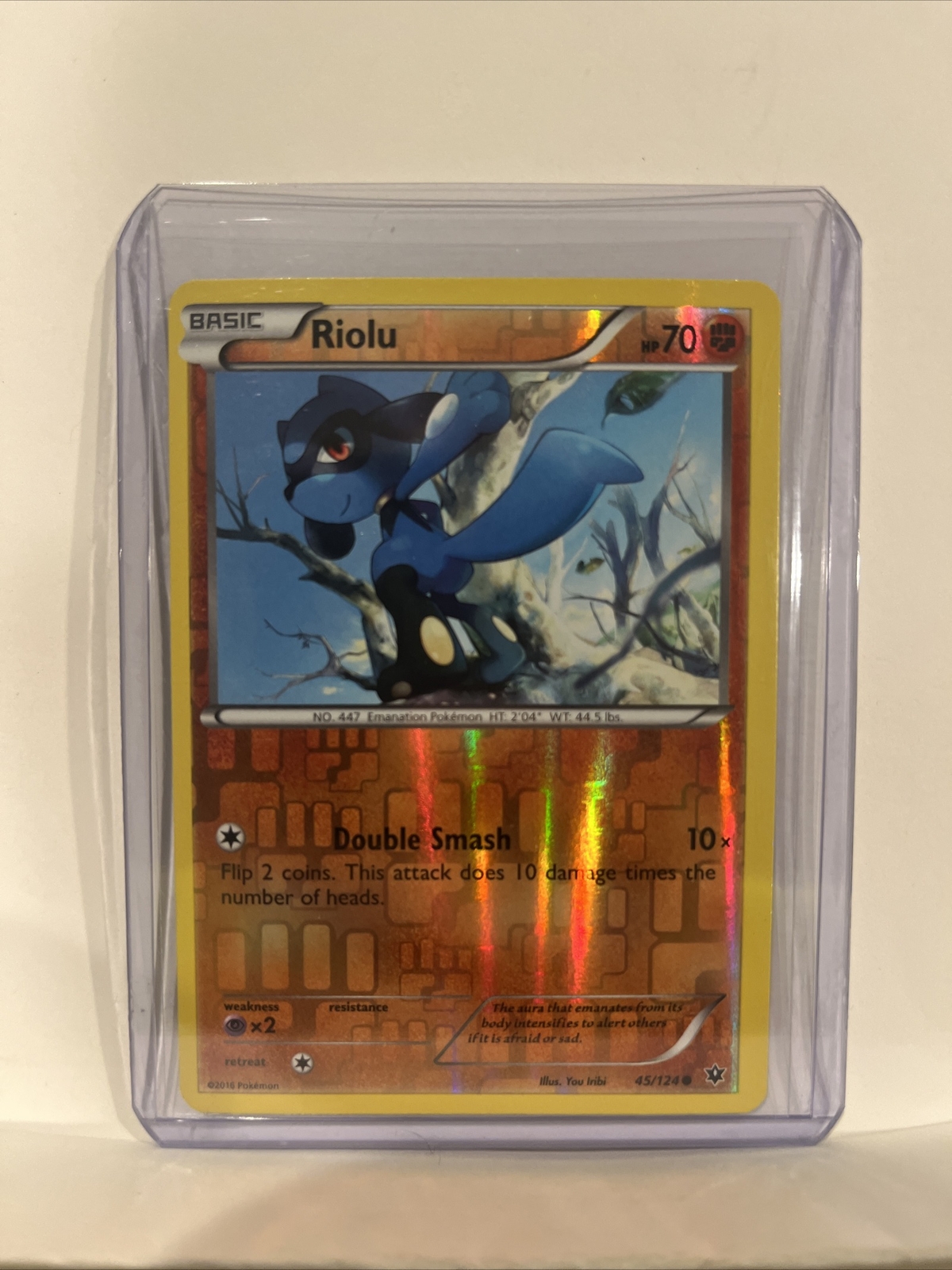 Pokemon TCG Riolu 45/124 - Reverse Holo Fates Collide LP
