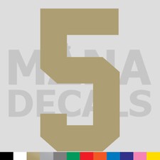 Number Five 5 Vinyl Die Cut Decal Sticker - Jersey Sport Athlete Varsity