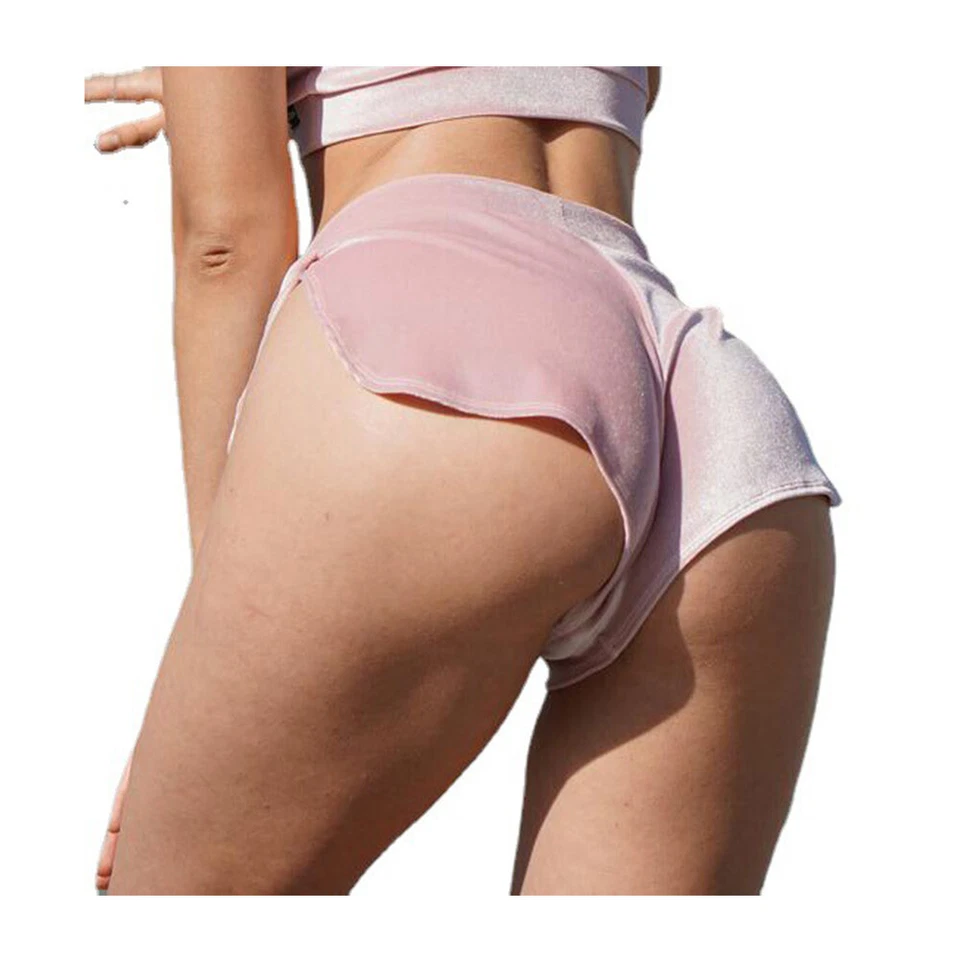 Sexy Mujeres Pantalones Cortos Deportivos Yoga Informales Gimnasio Dividido Correr Salón Verano Playa Pa Foto 4 de 4