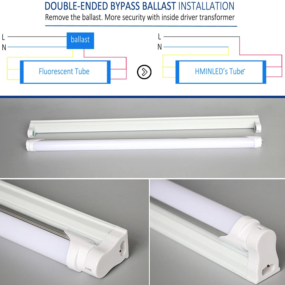 10-100 PACK T8 4 FT LED Tube 6000K 6500K 22W Fluorescent Replacement Lights Bulb - Image 3 of 4