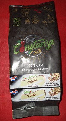 Cafe Constanza 100% Pure Ground Dominican Coffee -Molido sabor Vainilla-14 Oz