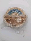 Tiki Party Vintage Raffia/Wicker Coasters Blue And Tan, Original Packaging