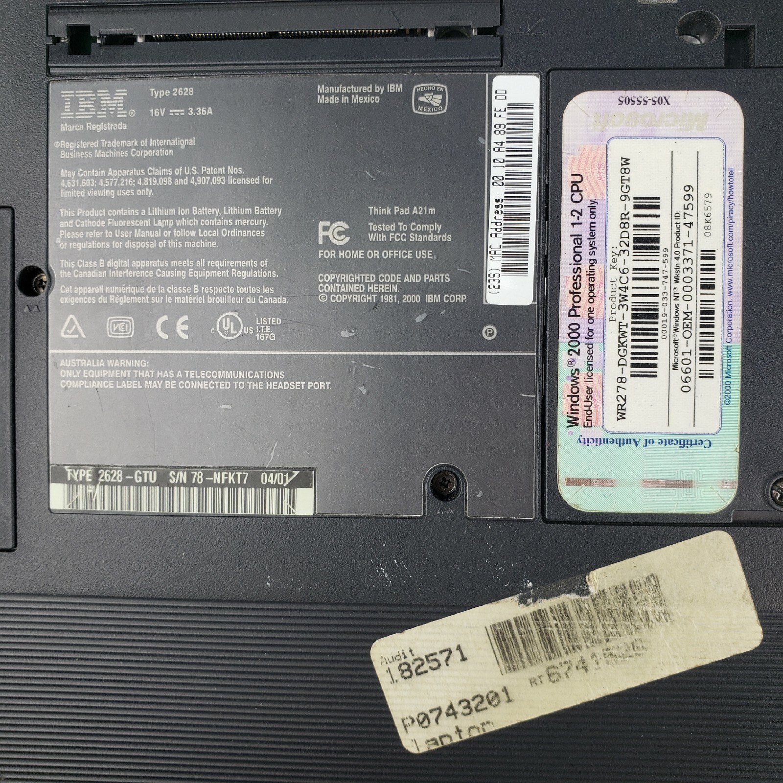 Vintage IBM Laptop ThinkPad Type 2628 A21m Windows XP Computer Intel Pentium III - Picture 10 of 11