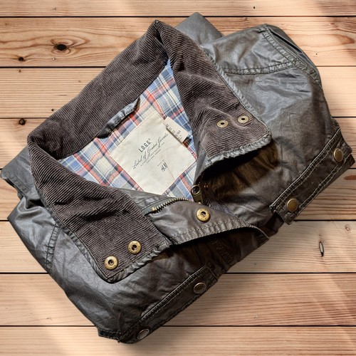 Womens LOGG Wax Oilskin Jacket L 14 Rustic Brown Riding Biker Style Walking