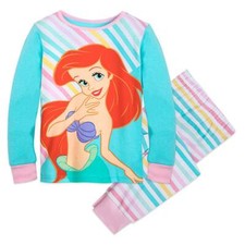 New Disney Store Ariel Rainbow Pajama Set Girls PJ's 6,7