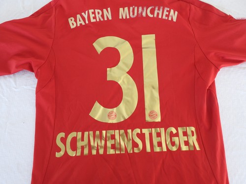Bayern Munich 2011 Home Jersey #31 Schweinsteiger Adidas Red Shirt Size M Soccer - Picture 6 of 11