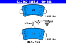 ATE 13.0460-4858.2 brake pad set, disc brake for, Nissan, Opel, Renault, Vauxhall
