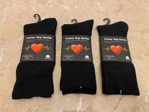 3 pairs Loose Top cotton diabetic socks healthy blood flow socks, Black,AU stock - Picture 13 of 14
