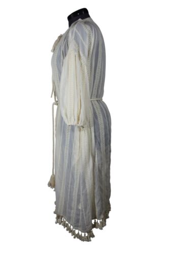 Mujer Estilo Victoriano Borla Corbata Bordada Transparente Resort Vestido Cubrir - Imagen 2 de 14