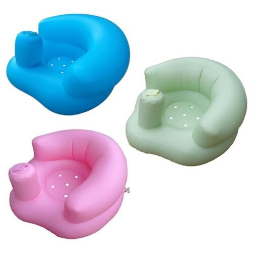 Portable Baby Learning Seat Inflatable Bath Chair PVC Sofa Shower Stool for Play - Picture 1 of 14