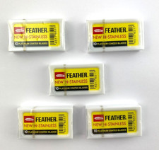 50 x Blades Feather Platinum Coated High Performance Shaving Razor HI-Stainless