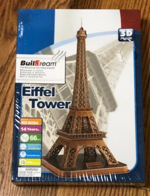 Buildream EIFFEL TOWER 3D Puzzle 66 Pieces Paris France Architecture BRAND NEW