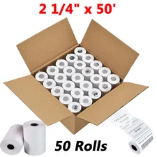 50 Rolls 2 1/4" x 50 Thermal Receipt Cash Register Credit Card Paper BPA Free