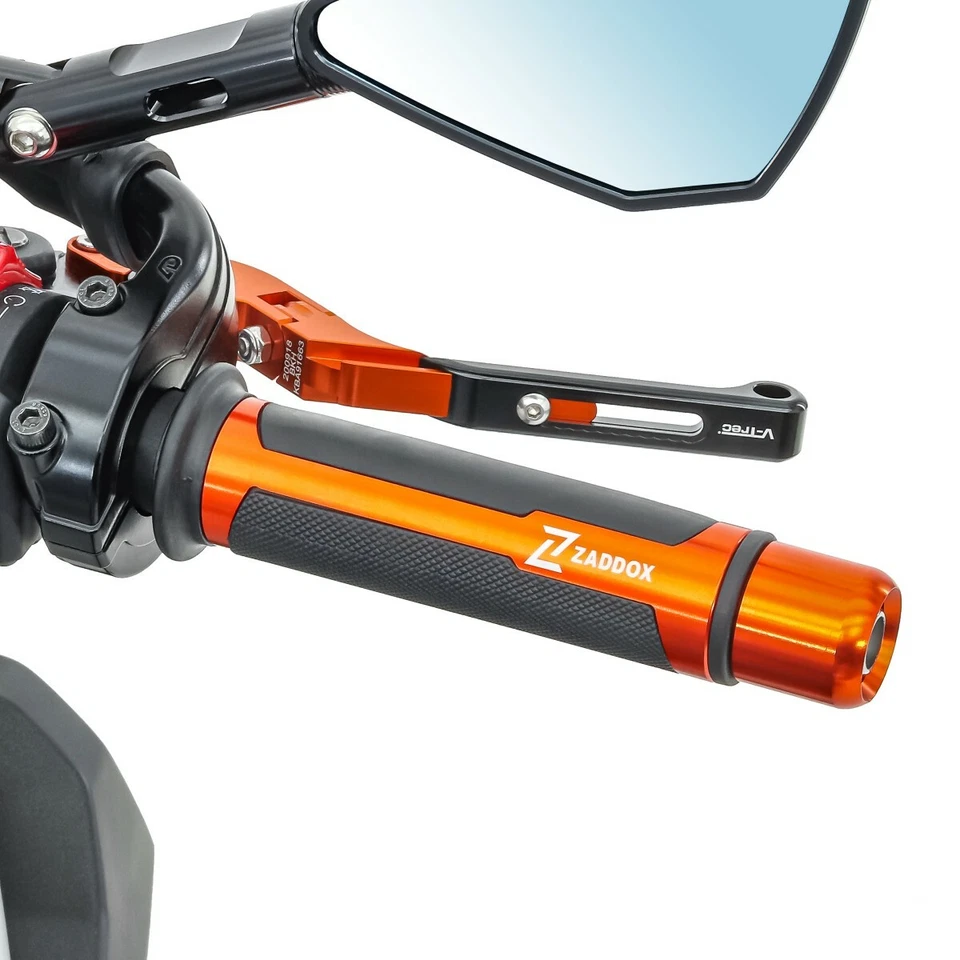 Poignées guidon pour Aprilia Dorsoduro 1200 LG4 orange 22mm - Photo 3/4