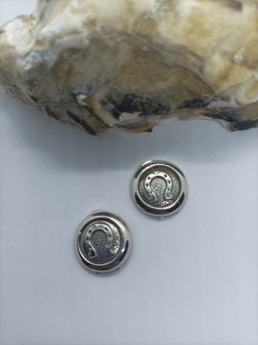 Cubre Botones Plata Hombre Supersticiosos Brillante Bruñido Ancla Herradura X 16 - Imagen 7 de 9