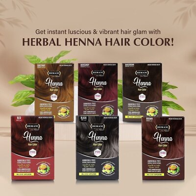 #ad HEMANI Herbal Hair Henna Color 2.12 OZ 60g 6 Uses Colors Fast Ammonia Free $11.45
