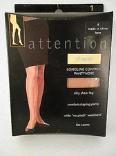  PANTYHOSE  -  Silky Sheer Leg    -   Flat Seams - SHAPER   Longline Control 