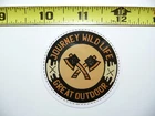 JOURNEY WILDLIFE HATCHETS SMALL STICKER DECAL HIKING CAMPING WOODS GEAR PARK