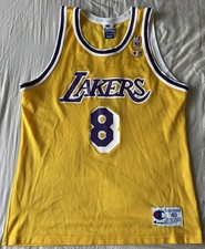 Vintage Champion Kobe Bryant #8 Jersey Mens Size 40 Gold Los Angeles Lakers 90’s