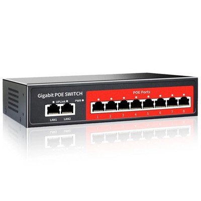 STEAMEMO 10-Port Gigabit Managed PoE Switch, 8 PoE+ Ports@120W, 2 Uplink