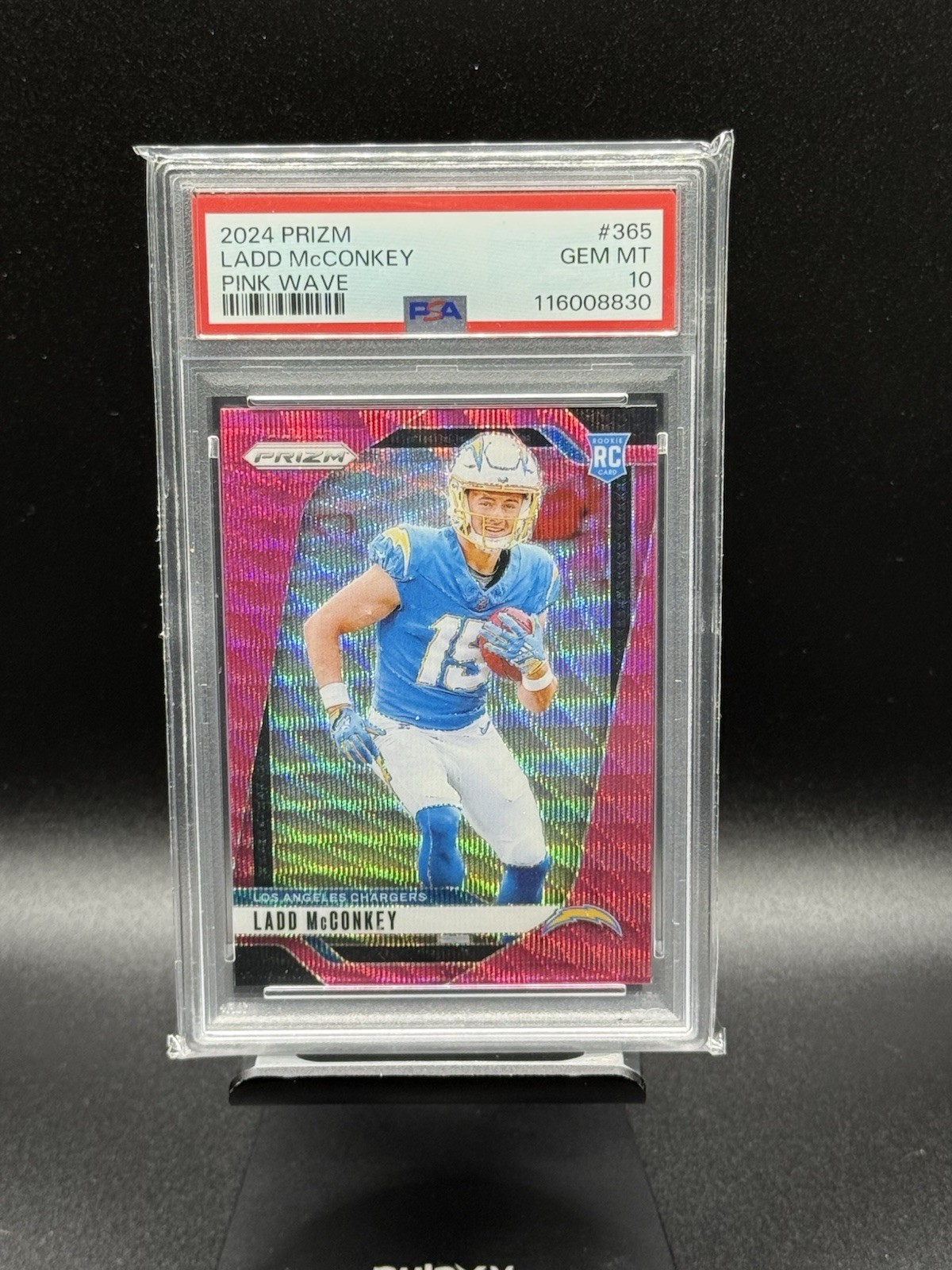 2024 Panini Prizm - Ladd McConkey #365 Pink Wave Prizm (RC) PSA 10 Chargers