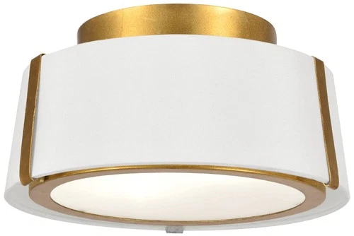 Crystorama Fulton 12" Wide Antique Gold Drum Ceiling Light - Picture 2 of 6