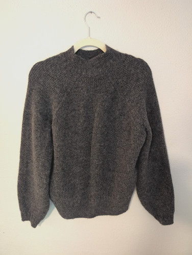 Sezane Otis Jumper Grey Anthracite Baby Alpaca Blend Knit Sweater Womens Size S