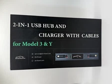 Otrifowd 2 in 1 USB Hub And Charger w/ Retractable Cables TESLA