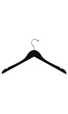 SSWBasics 17 Inch Black Wood Hangers - Case of 50 Dress Hangers, Elegant Wooden