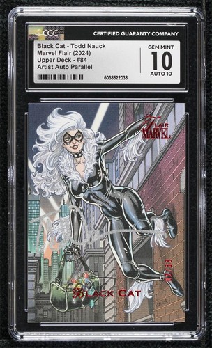 2023 Flair Marvel 2/33 Black Cat by Todd Nauck #84 CGC 10 Gem Mint Auto