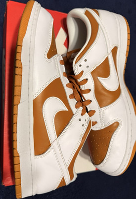 Nike Dunk Low White/Brown Leather Colorblock Men's Low Top Sneakers