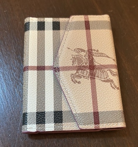 Klassisches Karomuster hellbraun schwarz rot Kreditkartenetui Etui Geldbörse neu