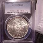 1882-CC  MORGAN SILVER DOLLAR PCGS MS 63 w/ rim toning + more silver