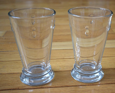 Lot Of 2 La Rochere Bee Glass Tumblers 5.25'' Tall Drinking Glass Cup