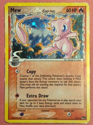 Mew 3/17 Delta Species Cosmo Holo Rare 60 HP Basic 2007 *CORRECT