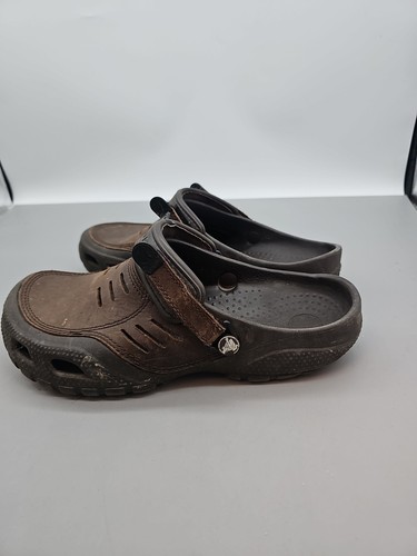 Crocs Shoes Mens 11 Yukon Vista II Clog Leather Slingback Sandals Brown - Bild 2 von 6