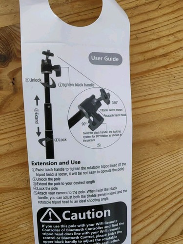 Smatree SmaPole Q Extendable Handheld Selfie Stick APPROX 93cm with tripod GPRO - Picture 5 of 5